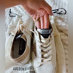 Golden Goose Hi Star ⭐️⭐️⭐️ (w/ gold glitter star)